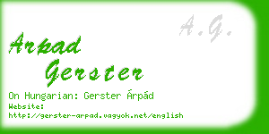 arpad gerster business card